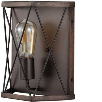 Liam 8.25" Rustic Farmhouse Iron LED Sconce - JONATHAN Y